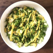 green apple salad with cucumber and cilantro