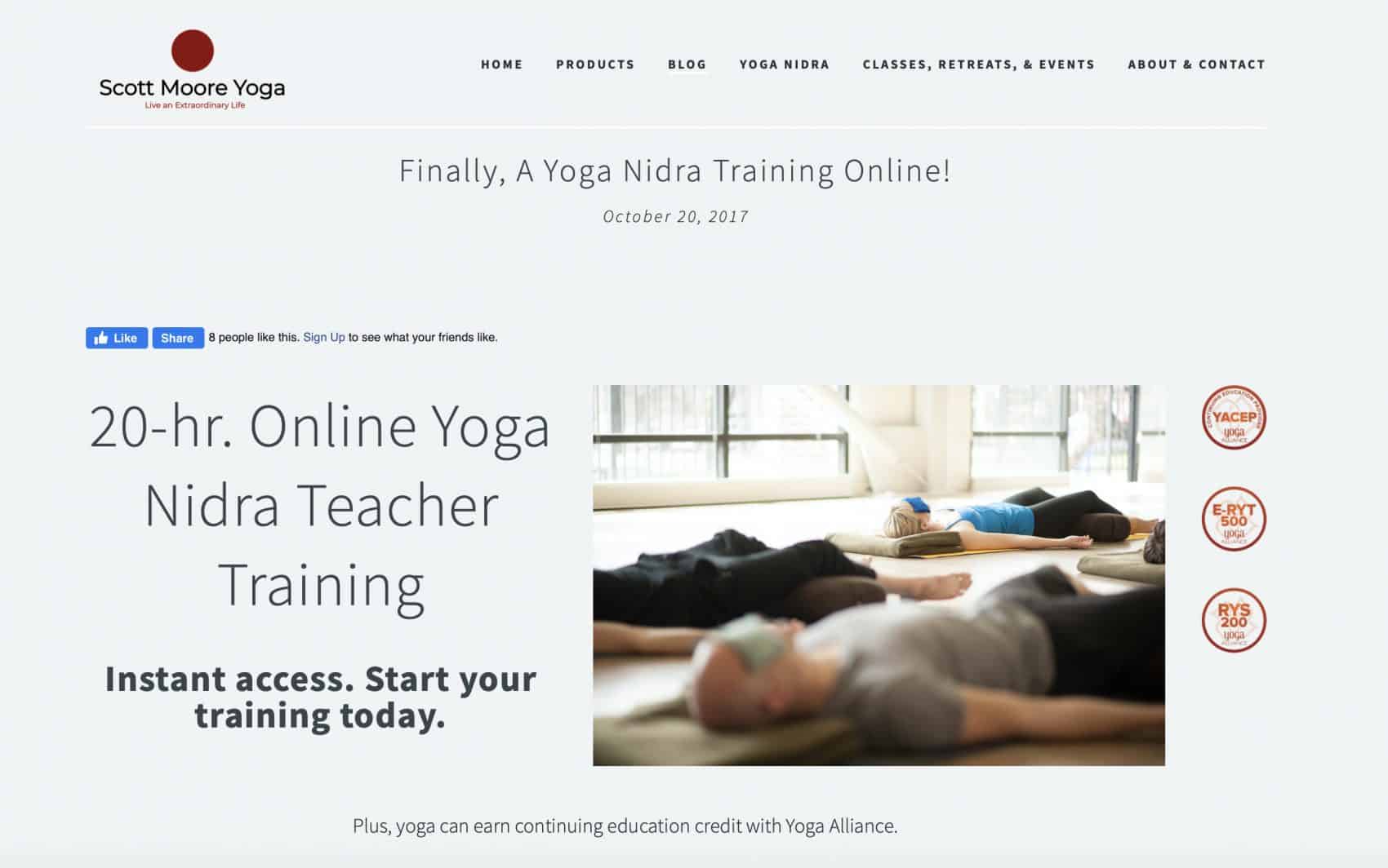 Screen shot website yoga people laying on floor with eye masks studio Yoga Instructor Courses Online