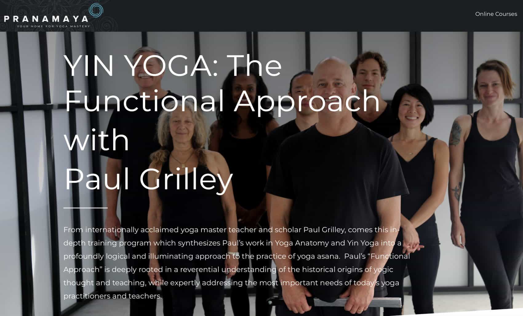 Paul Grilley and team dressed in black facing camera  Yoga Instructor Courses Online YTT Alliance certified
