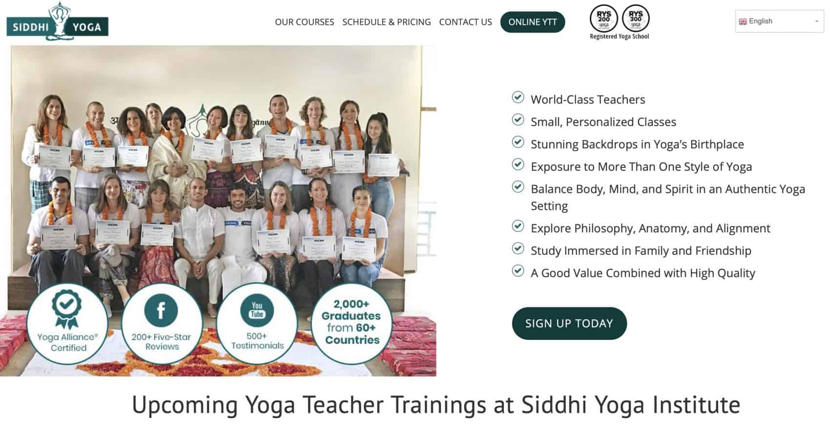 Screen shot website group of people Yoga Instructor Courses Online