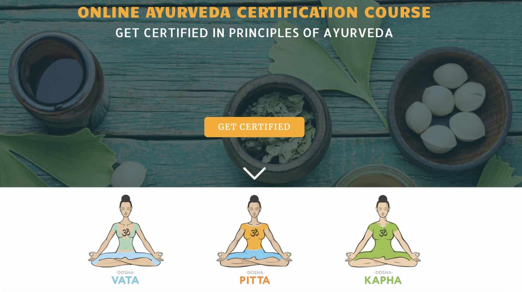 screenshot website 3 drawings yoga pose ayurveda 