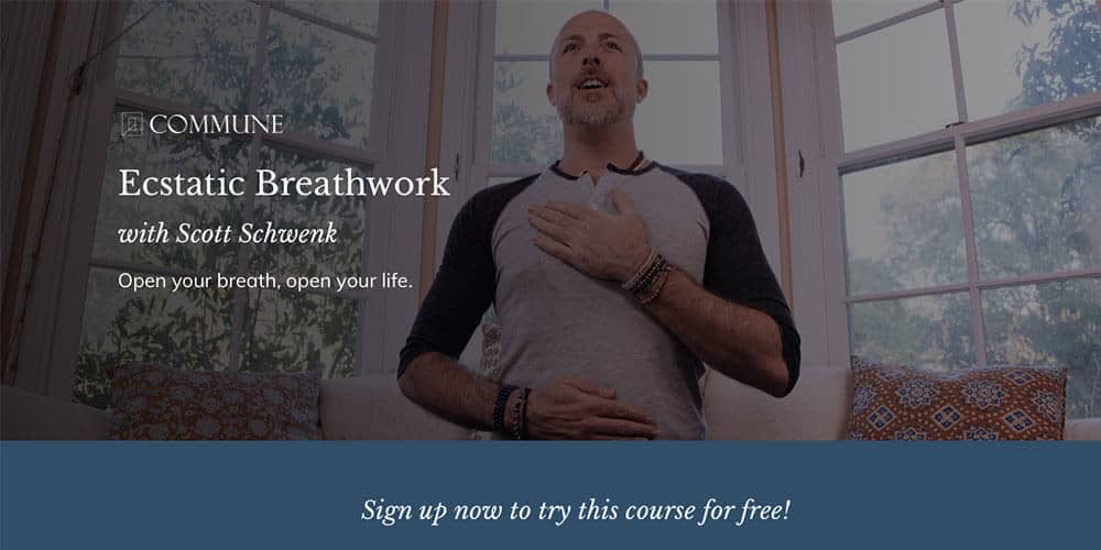 Scott Schlenk holding his chest Breathwork workshop training