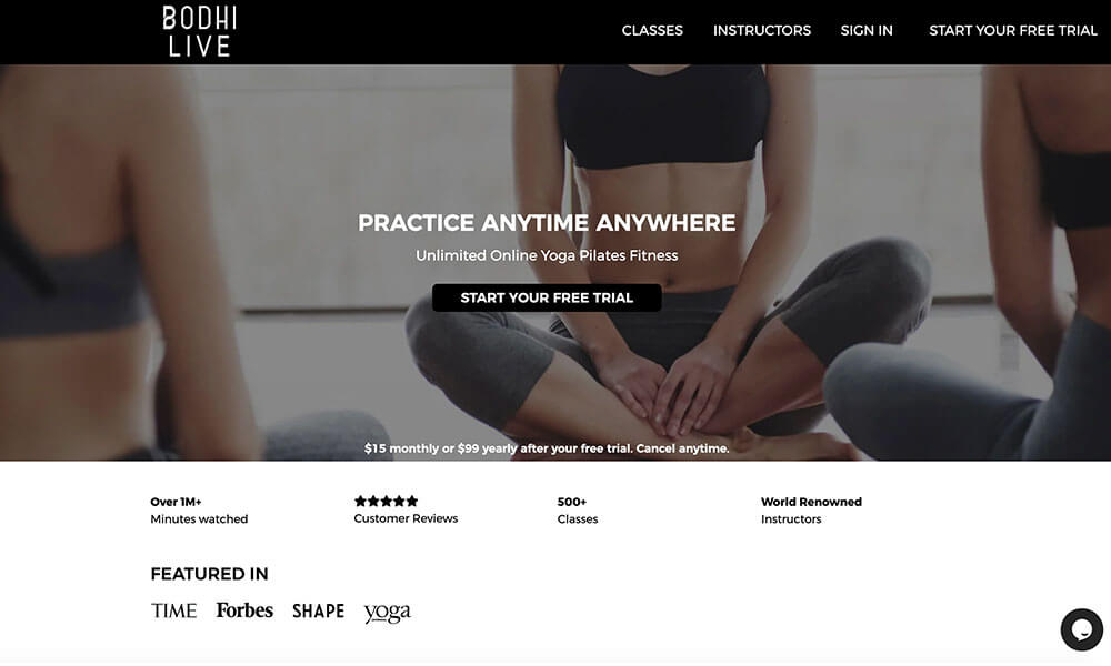 Bodhilive Virtual Yoga Classes at home